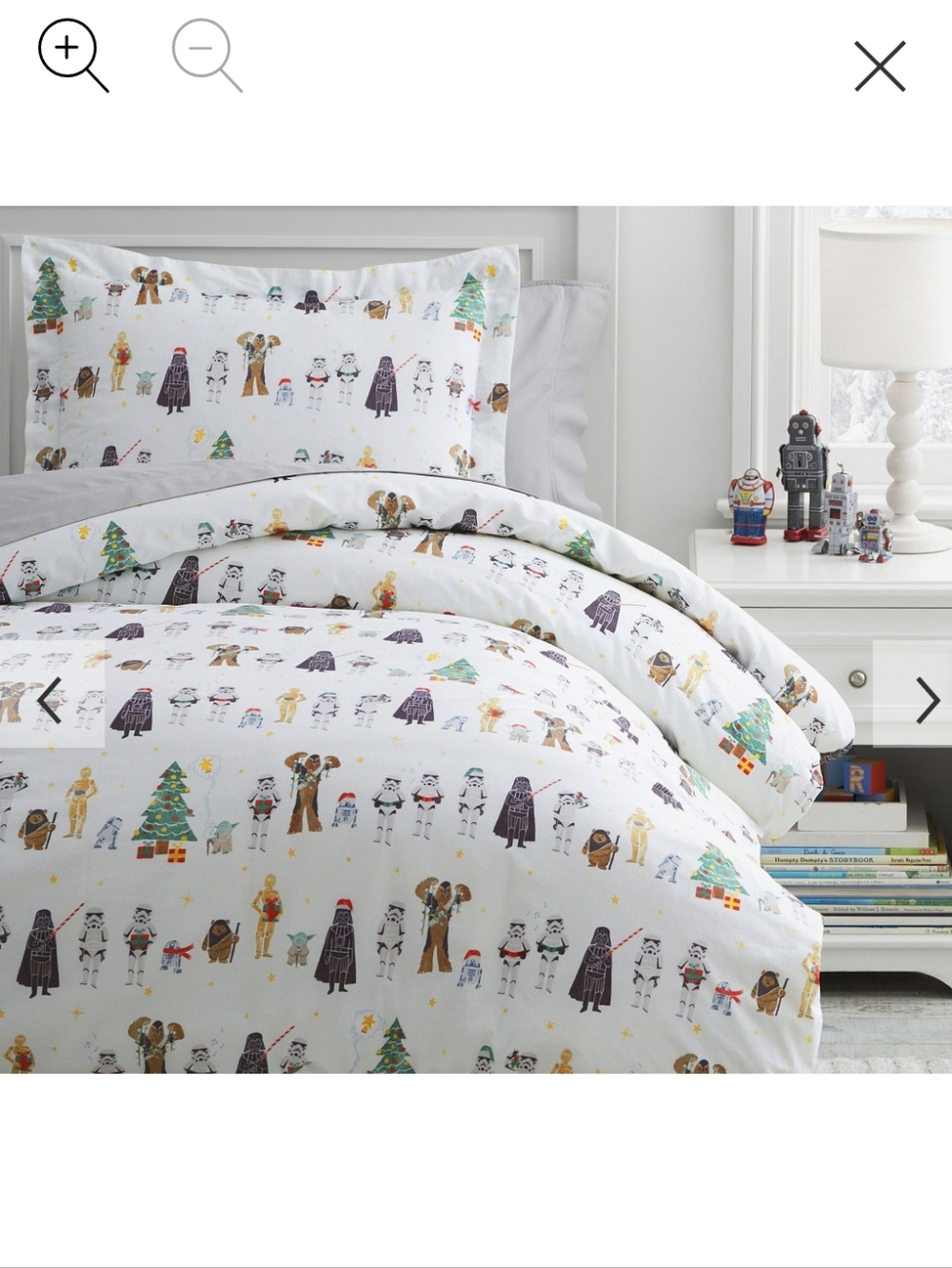 New Pottery Barn Kids Star Wars™ Holiday Organic Cotton Duvet Cover & Sham